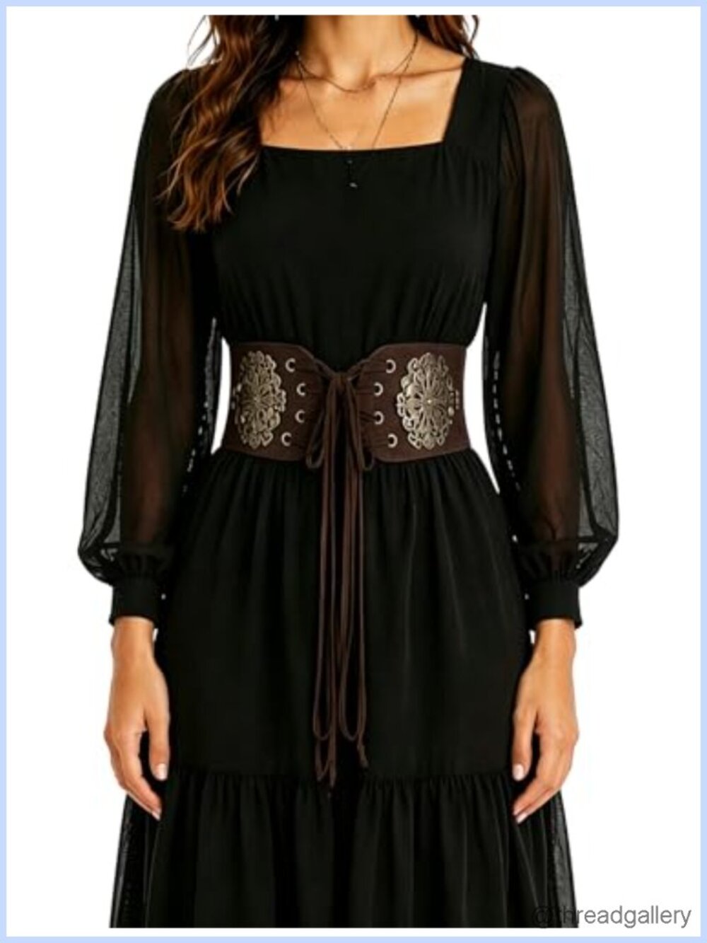 Faux Leather Lace Up Corset Belt Wide Waist Cinch Renaissance